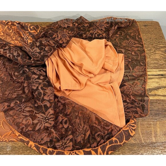 Lularoe Women’s Small Lucy Long Maxi Skirt Floral Lace Orange Fall Full Length - Picture 7 of 9